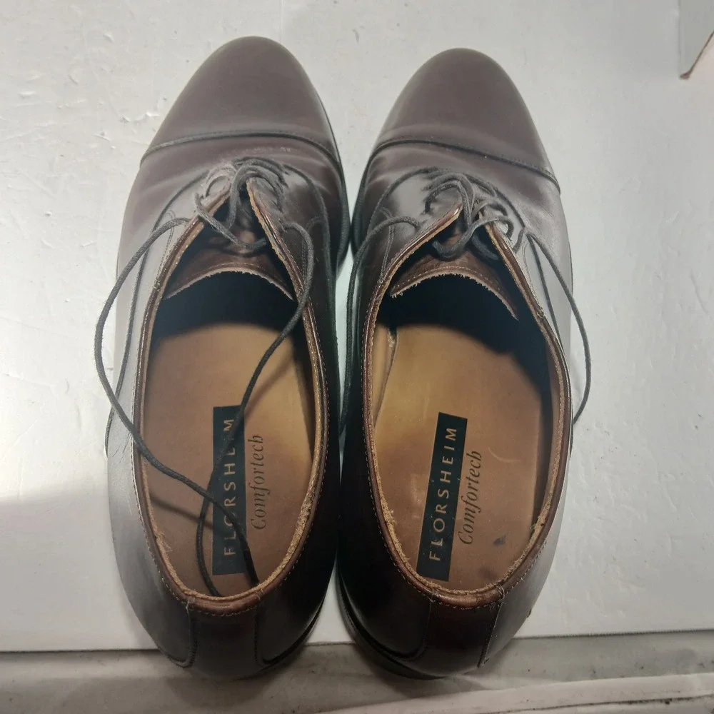 Florsheim Comfortech Oxford 9 D Brown Leather Dress Shoes Formal Business